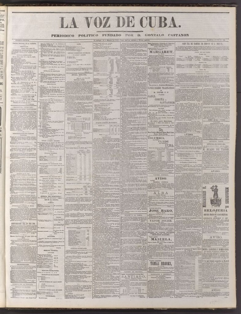 Miniatura de La Voz de Cuba: diario conservador del 28 de enero de 1877