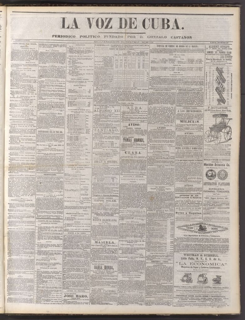 Miniatura de La Voz de Cuba: diario conservador del 1 de febrero de 1877