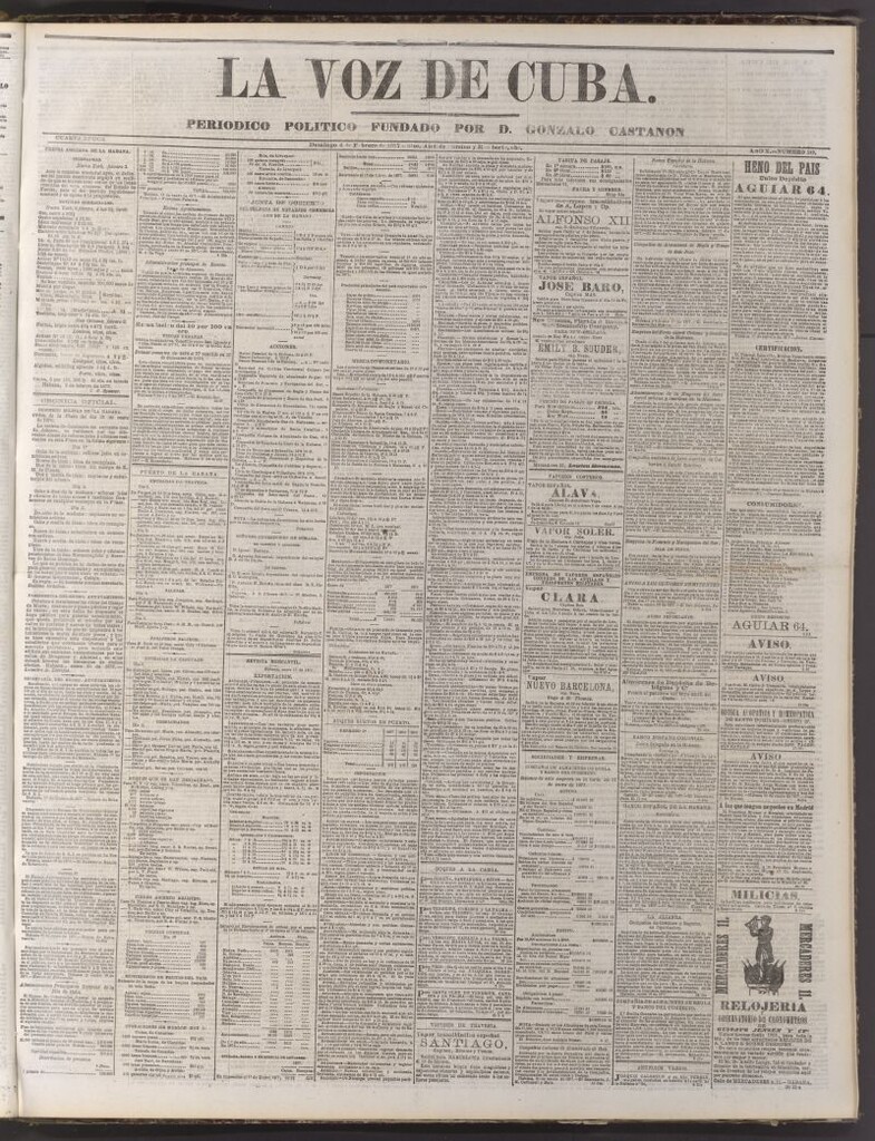 Miniatura de La Voz de Cuba: diario conservador del 4 de febrero de 1877