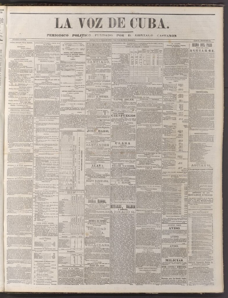 Miniatura de La Voz de Cuba: diario conservador del 8 de febrero de 1877