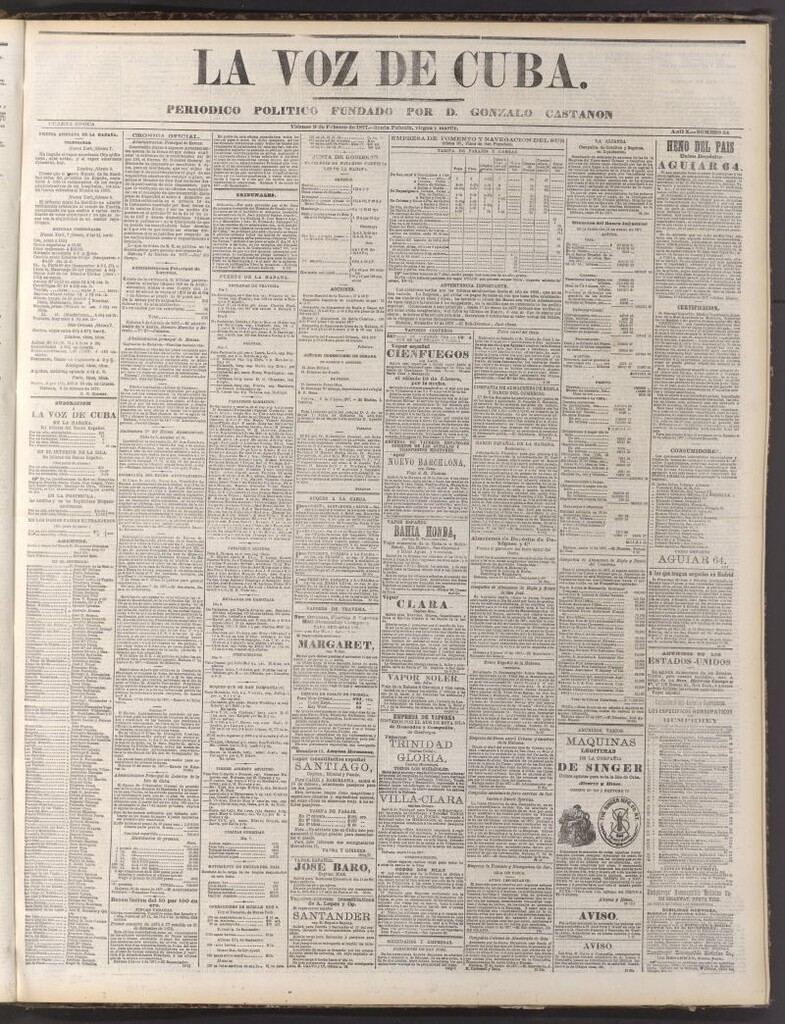 Miniatura de La Voz de Cuba: diario conservador del 9 de febrero de 1877