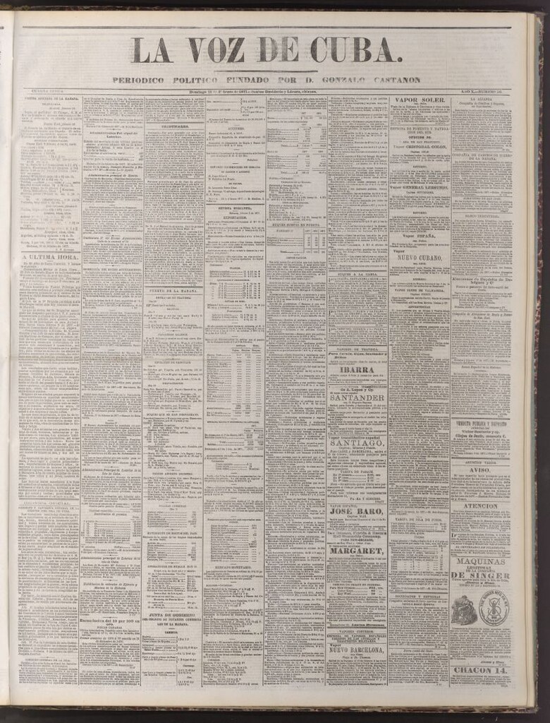 Miniatura de La Voz de Cuba: diario conservador del 11 de febrero de 1877