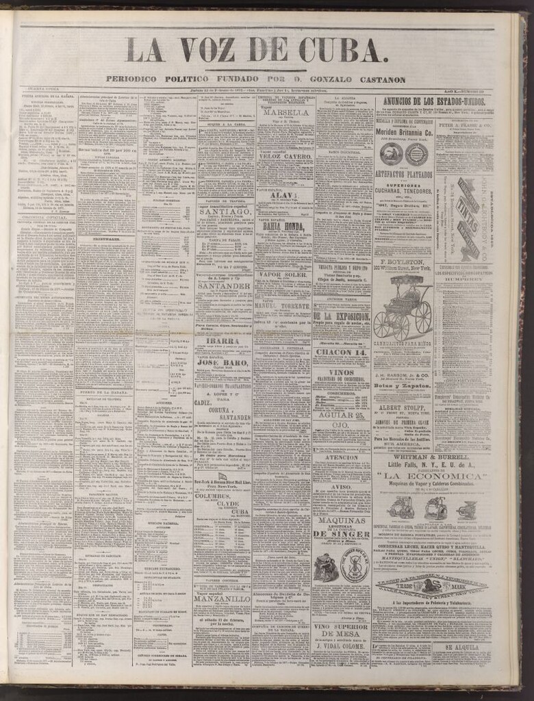 Miniatura de La Voz de Cuba: diario conservador del 15 de febrero de 1877