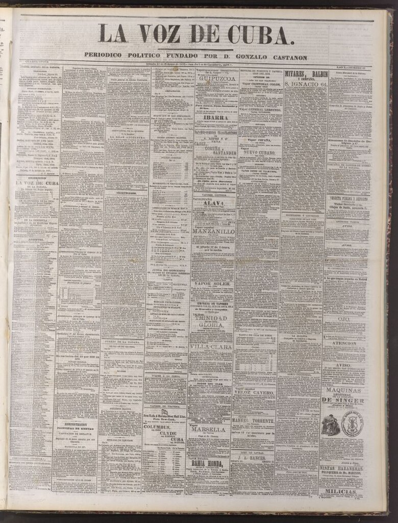 Miniatura de La Voz de Cuba: diario conservador del 17 de febrero de 1877
