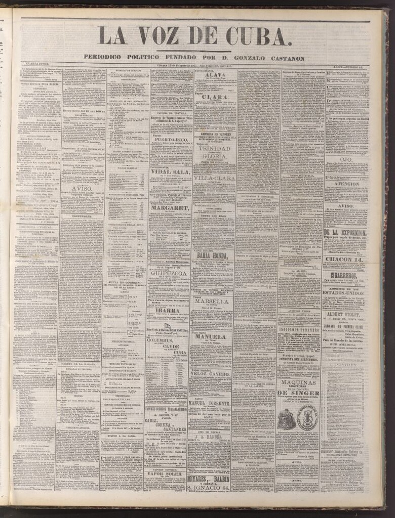 Miniatura de La Voz de Cuba: diario conservador del 23 de febrero de 1877