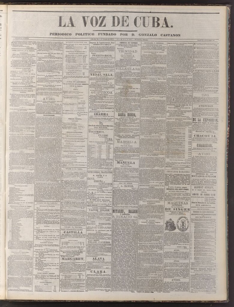 Miniatura de La Voz de Cuba: diario conservador del 24 de febrero de 1877
