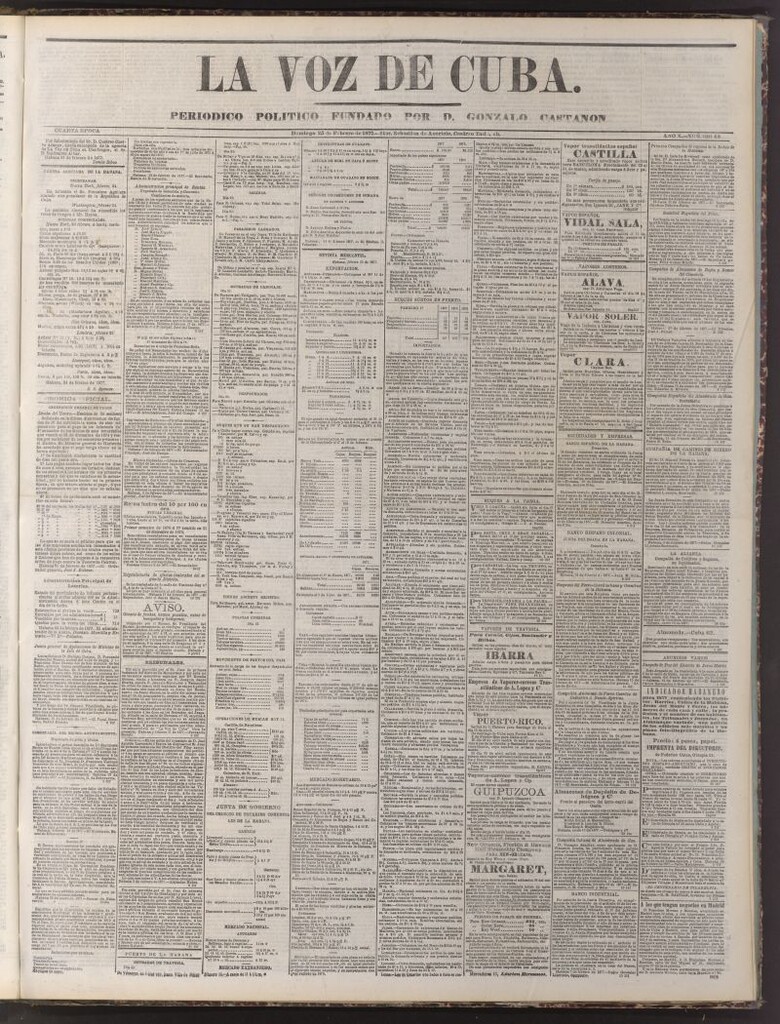 Miniatura de La Voz de Cuba: diario conservador del 25 de febrero de 1877
