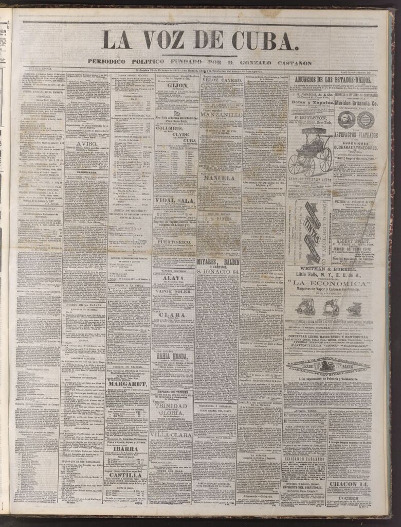 Miniatura de La Voz de Cuba: diario conservador del 28 de febrero de 1877