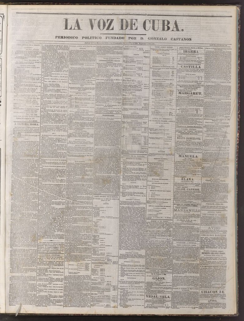 Miniatura de La Voz de Cuba: diario conservador del 1 de marzo de 1877