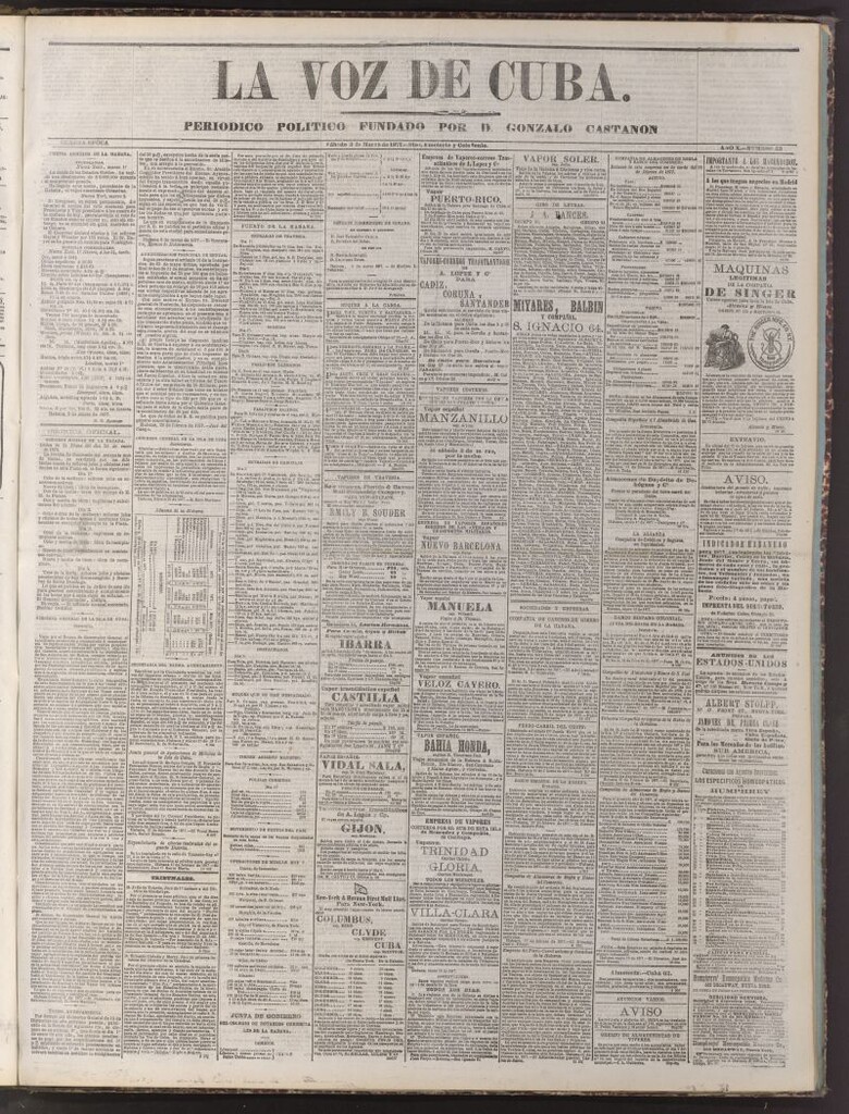 Miniatura de La Voz de Cuba: diario conservador del 3 de marzo de 1877