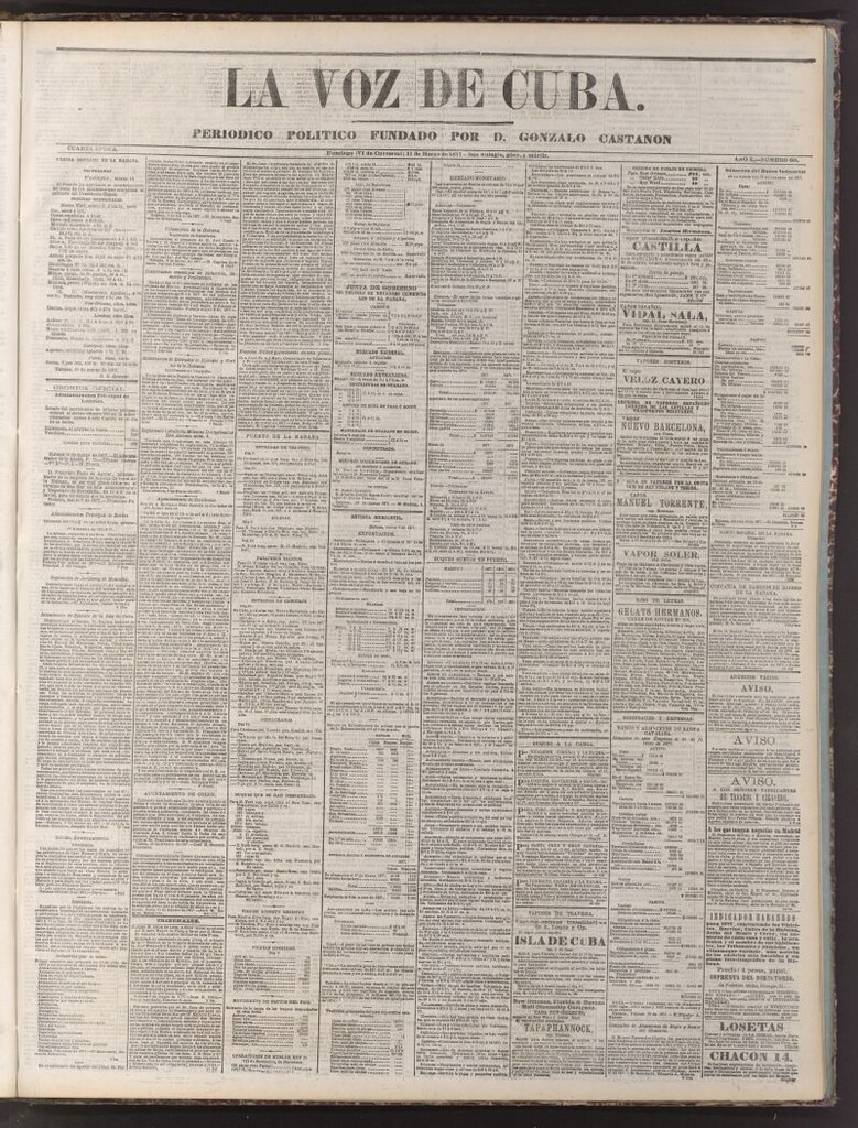 Miniatura de La Voz de Cuba: diario conservador del 11 de marzo de 1877