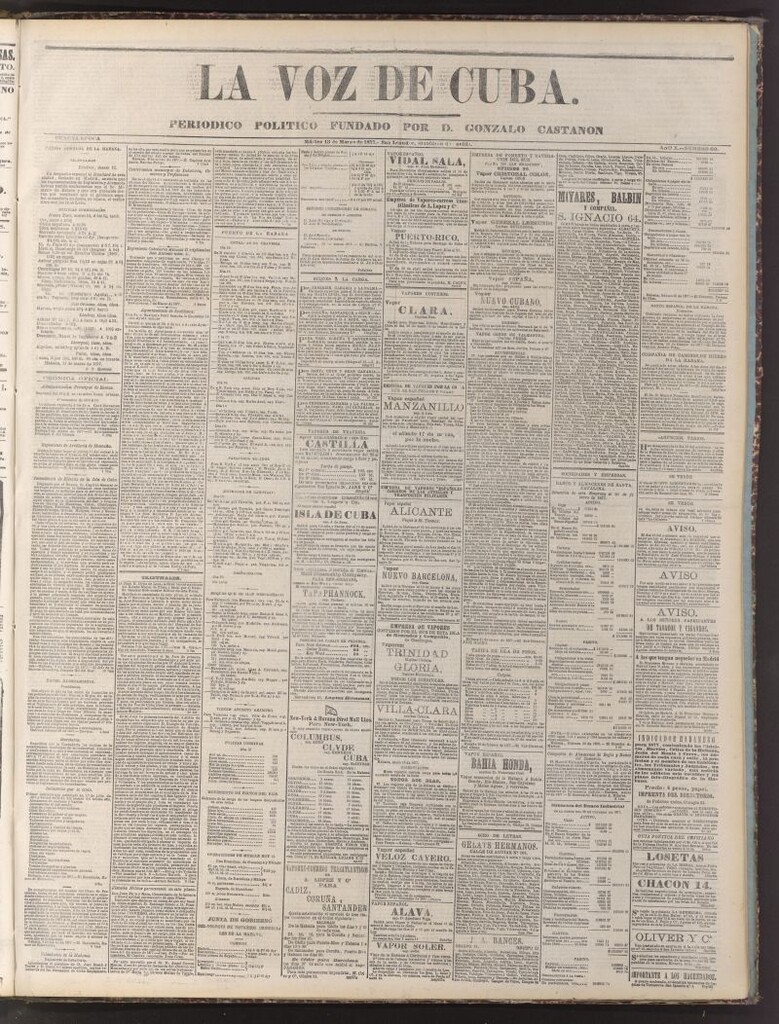 Miniatura de La Voz de Cuba: diario conservador del 13 de marzo de 1877