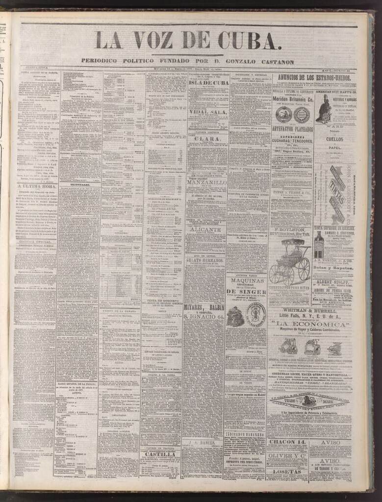 Miniatura de La Voz de Cuba: diario conservador del 14 de marzo de 1877