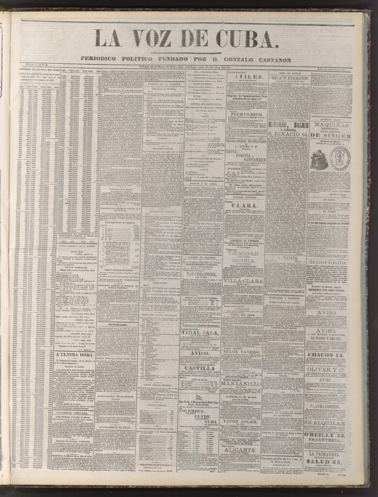 Miniatura de La Voz de Cuba: diario conservador del 16 de marzo de 1877