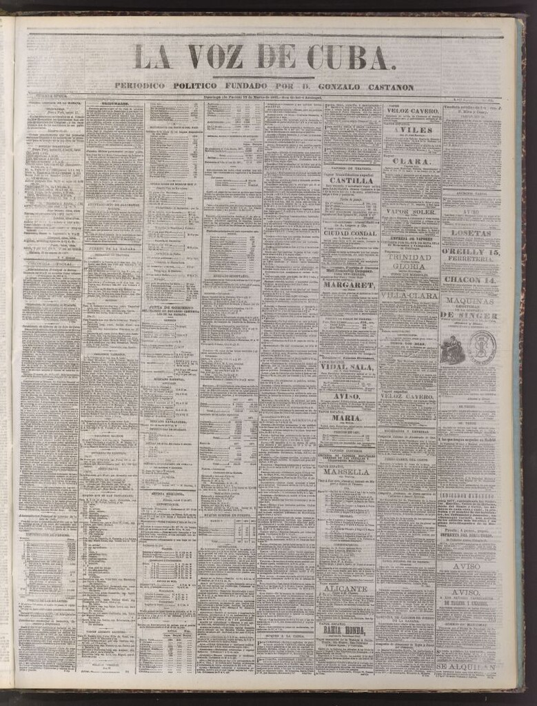 Miniatura de La Voz de Cuba: diario conservador del 18 de marzo de 1877