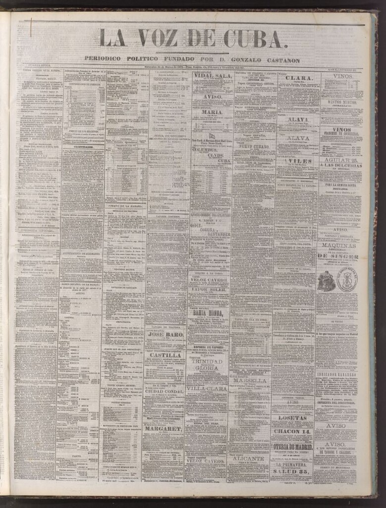 Miniatura de La Voz de Cuba: diario conservador del 21 de marzo de 1877