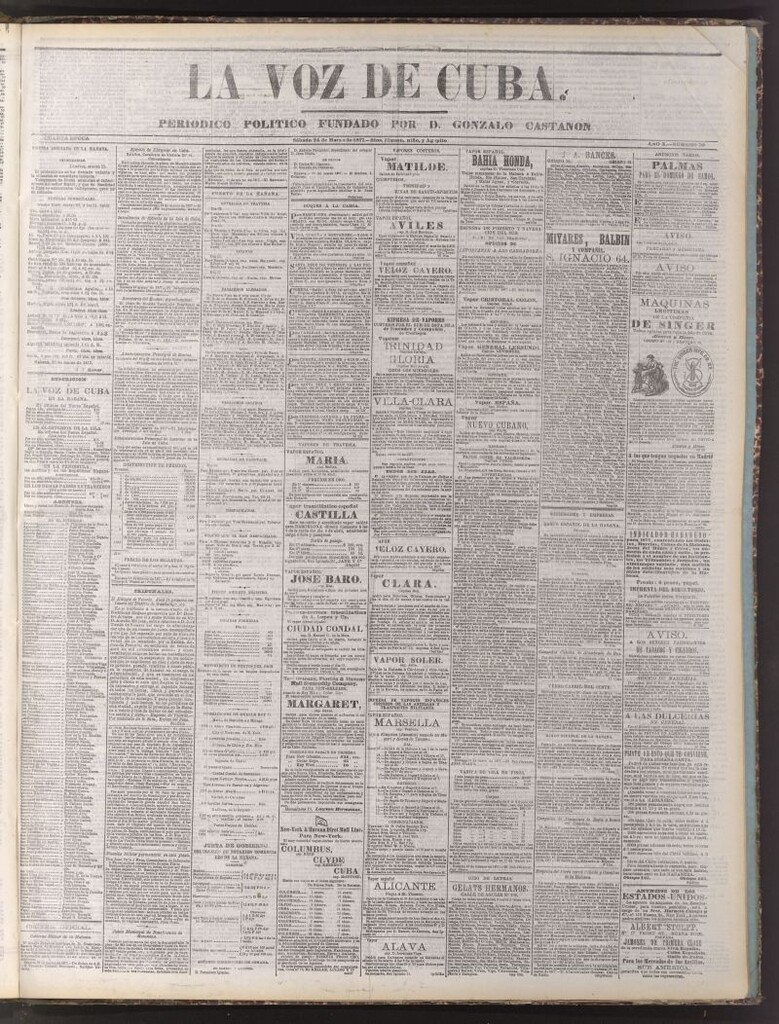 Miniatura de La Voz de Cuba: diario conservador del 24 de marzo de 1877
