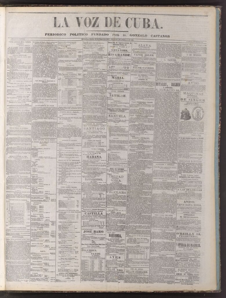 Miniatura de La Voz de Cuba: diario conservador del 28 de marzo de 1877