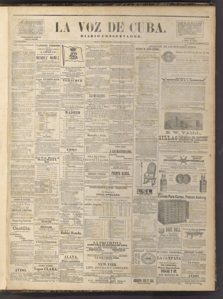 Miniatura de La Voz de Cuba: diario conservador del 1 de abril de 1882