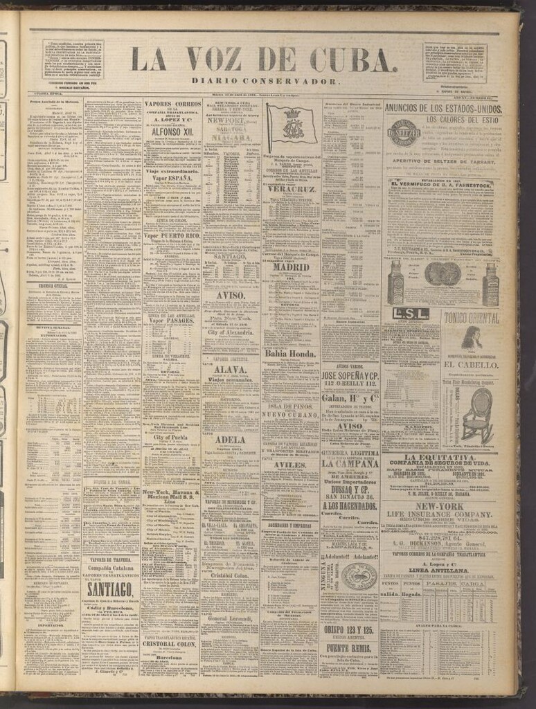 Miniatura de La Voz de Cuba: diario conservador del 11 de abril de 1882