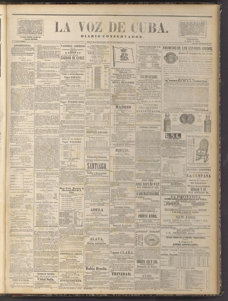 Miniatura de La Voz de Cuba: diario conservador del 18 de abril de 1882