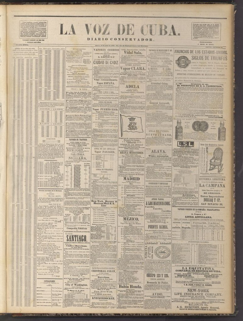 Miniatura de La Voz de Cuba: diario conservador del 20 de abril de 1882