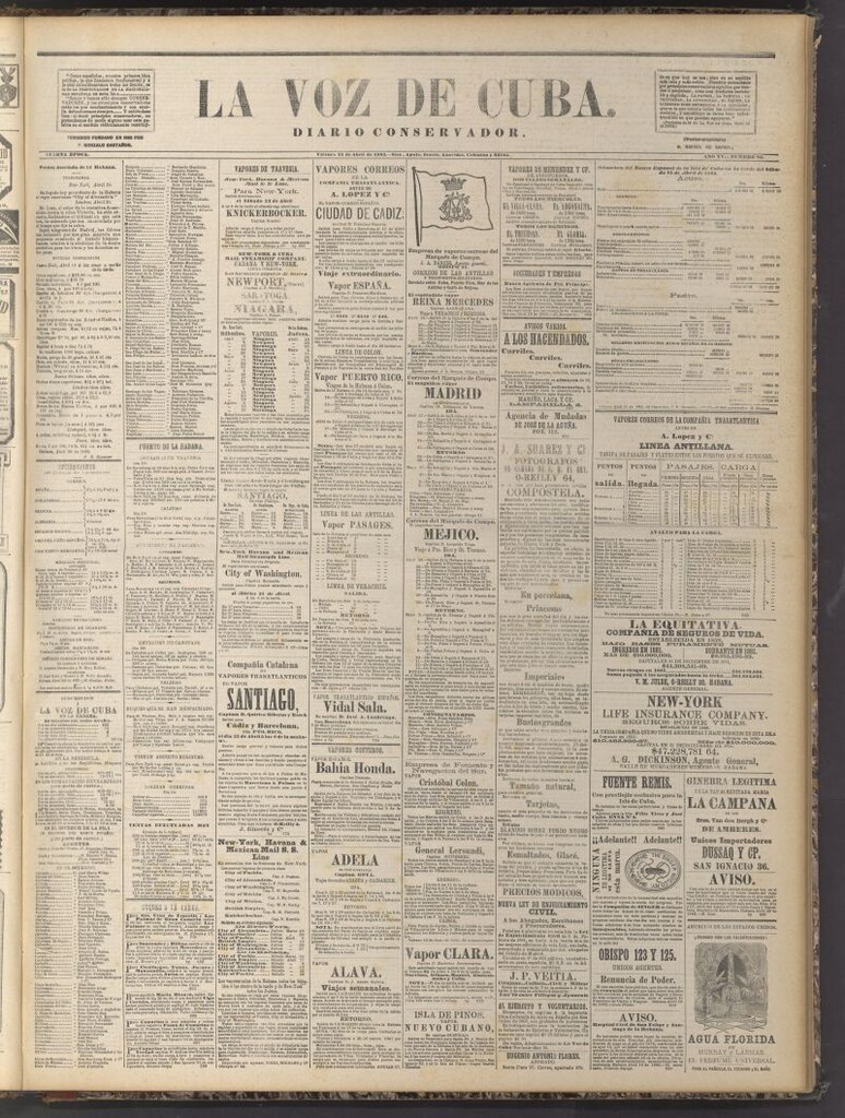 Miniatura de La Voz de Cuba: diario conservador del 21 de abril de 1882