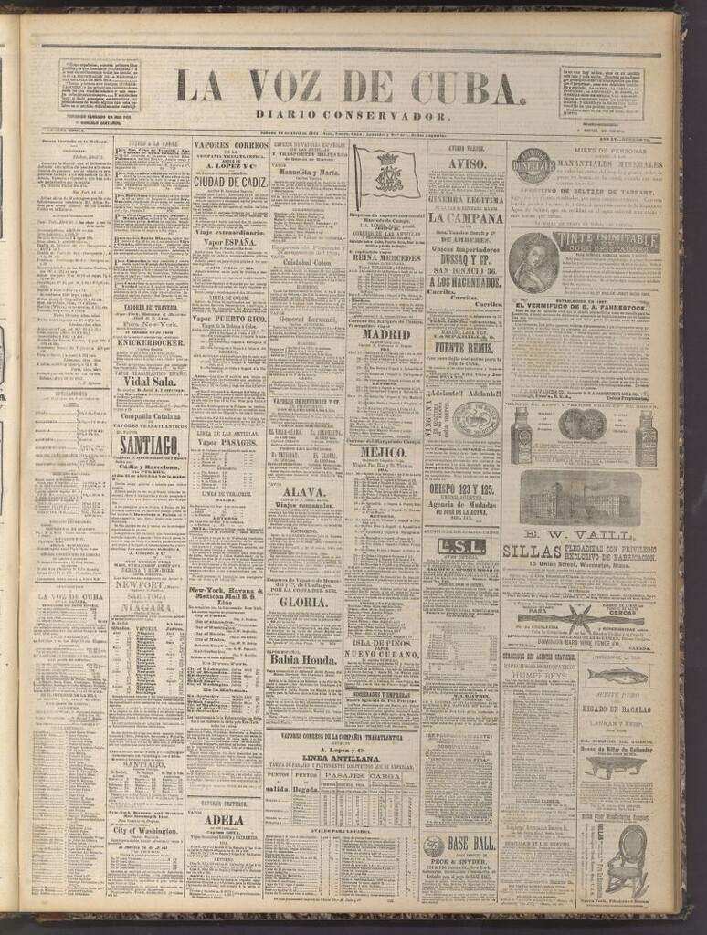 Miniatura de La Voz de Cuba: diario conservador del 22 de abril de 1882