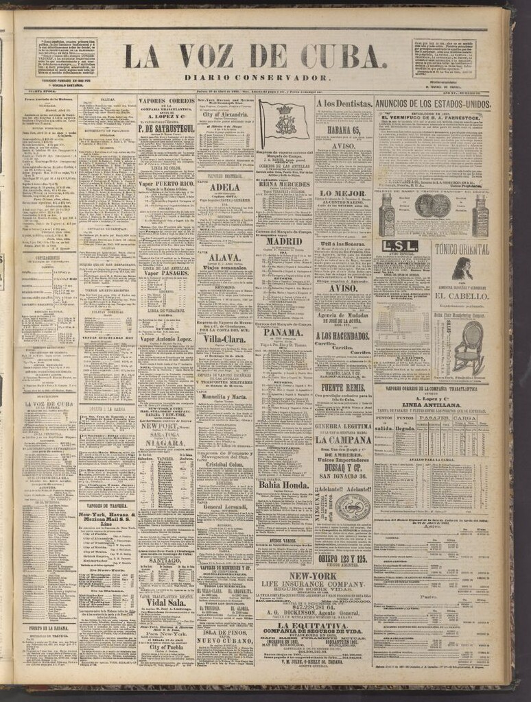 Miniatura de La Voz de Cuba: diario conservador del 27 de abril de 1882