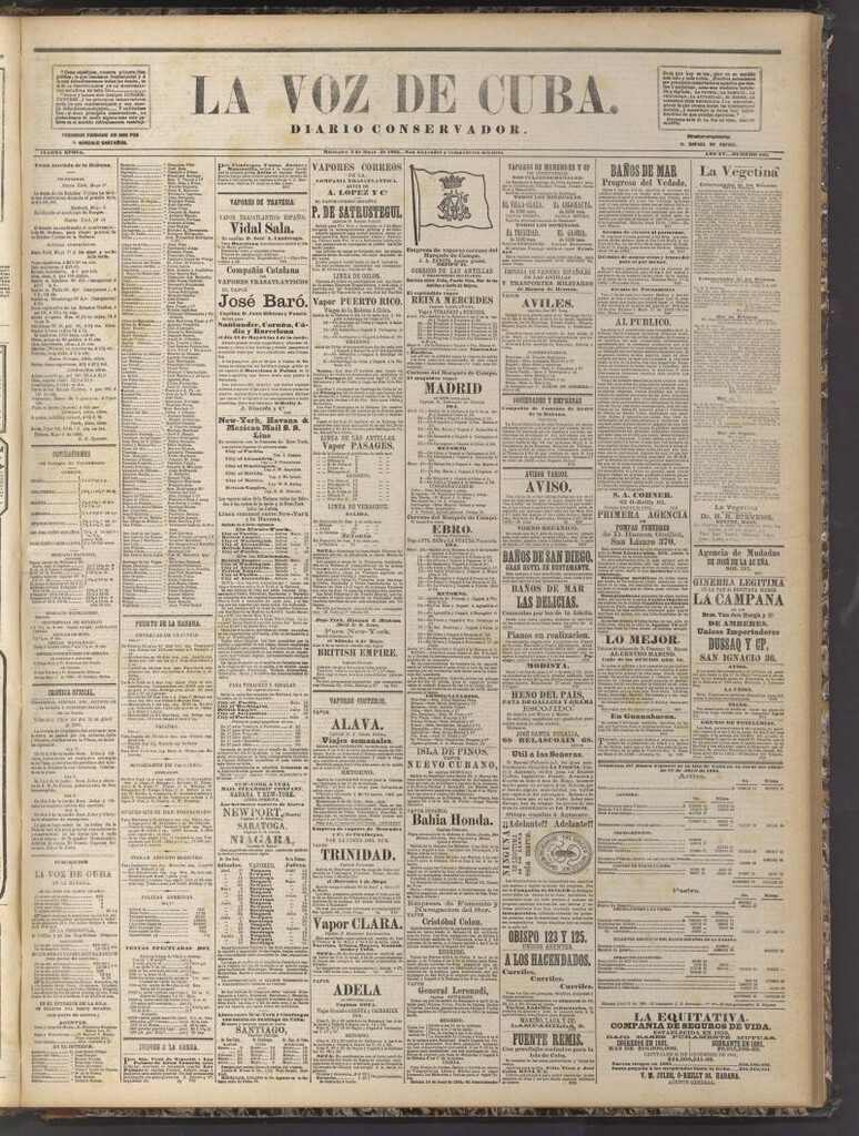Miniatura de La Voz de Cuba: diario conservador del 3 de mayo de 1882