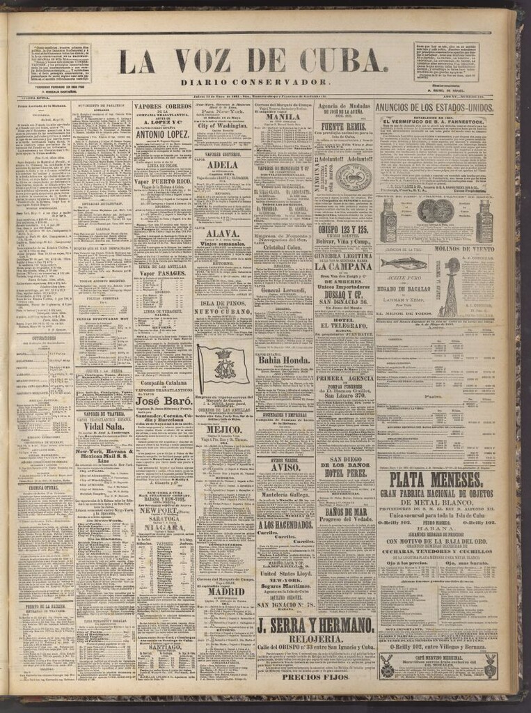Miniatura de La Voz de Cuba: diario conservador del 11 de mayo de 1882
