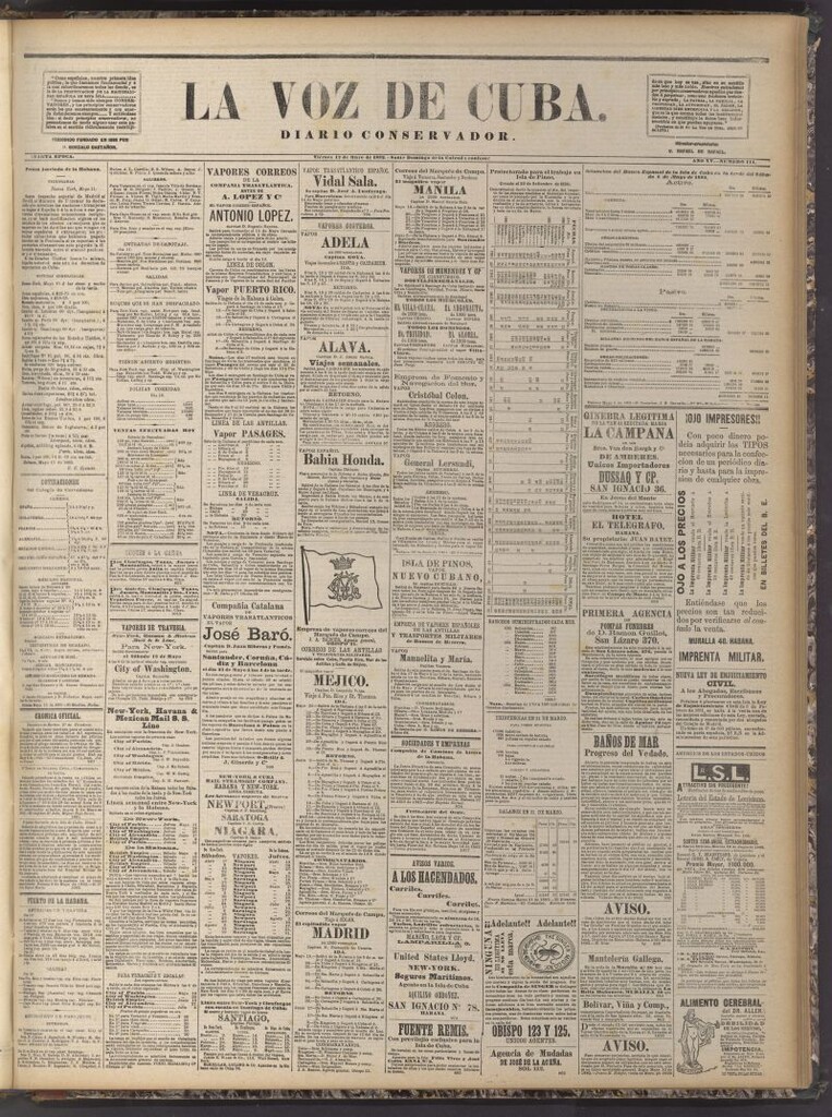 Miniatura de La Voz de Cuba: diario conservador del 12 de mayo de 1882