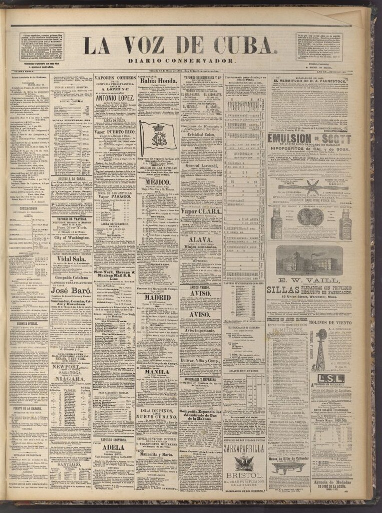 Miniatura de La Voz de Cuba: diario conservador del 13 de mayo de 1882