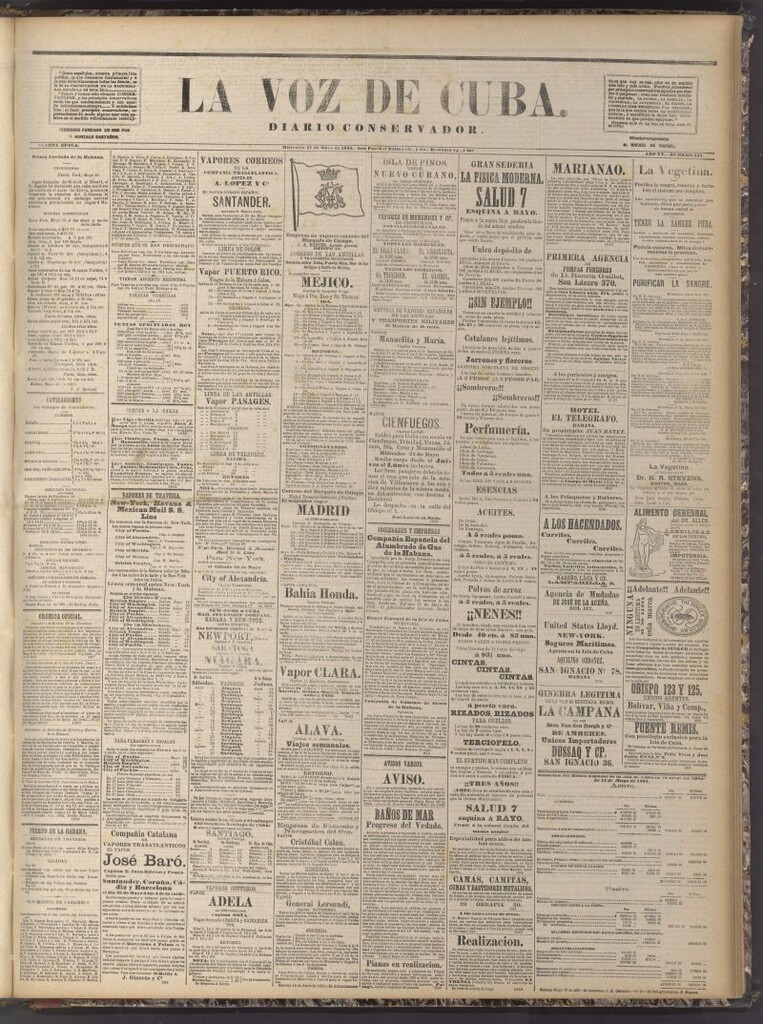 Miniatura de La Voz de Cuba: diario conservador del 17 de mayo de 1882