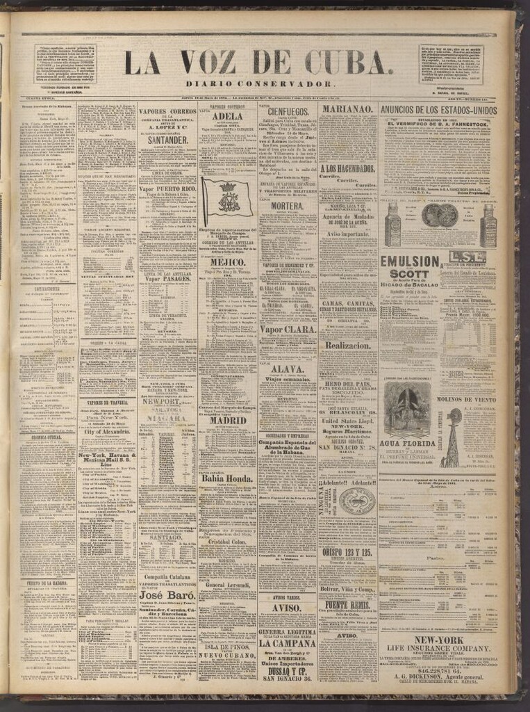 Miniatura de La Voz de Cuba: diario conservador del 18 de mayo de 1882