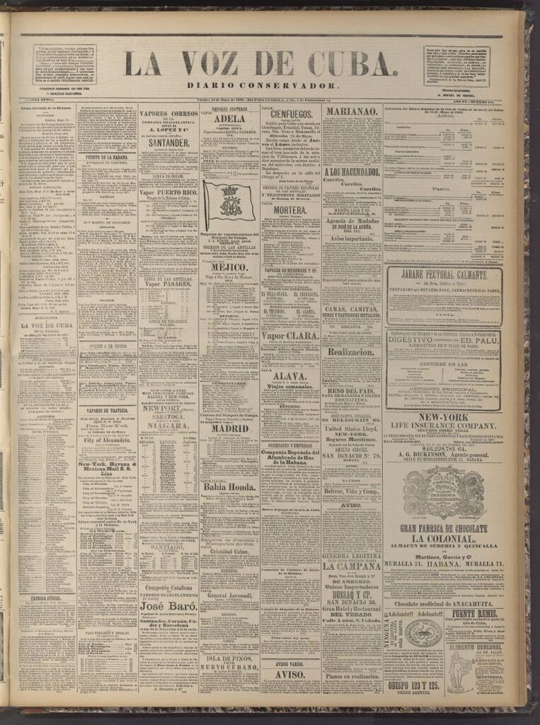 Miniatura de La Voz de Cuba: diario conservador del 19 de mayo de 1882