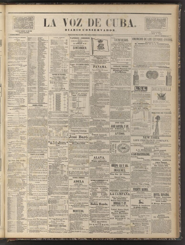 Miniatura de La Voz de Cuba: diario conservador del 23 de mayo de 1882