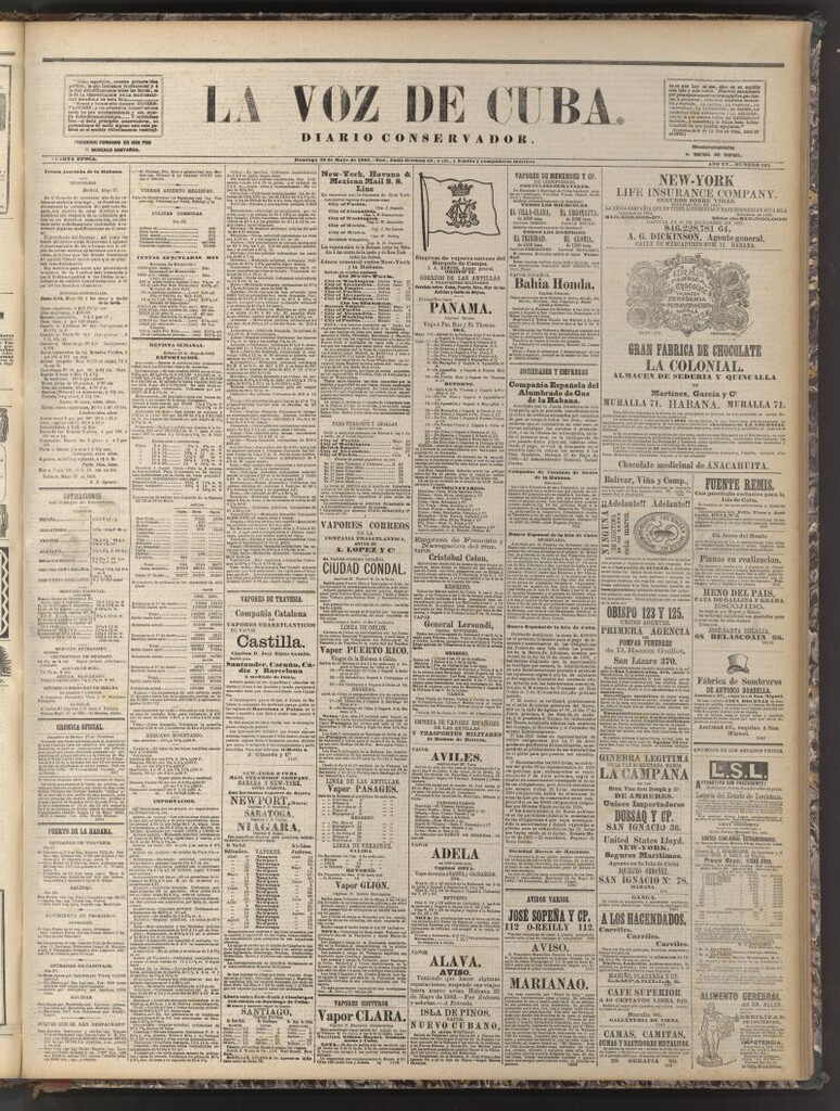 Miniatura de La Voz de Cuba: diario conservador del 28 de mayo de 1882