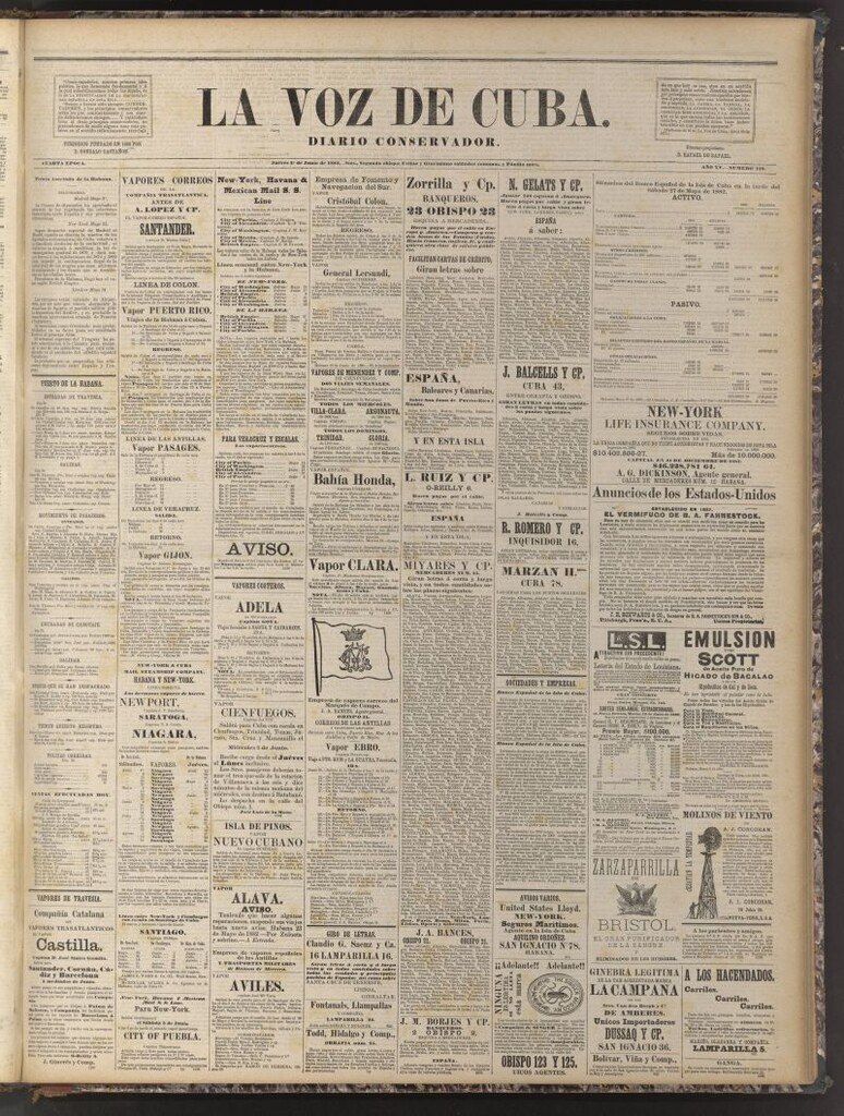 Miniatura de La Voz de Cuba: diario conservador del 1 de junio de 1882