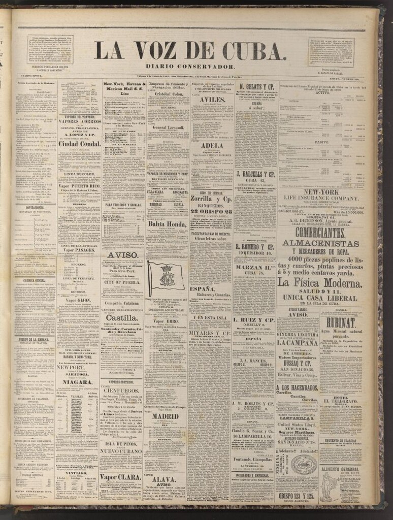Miniatura de La Voz de Cuba: diario conservador del 2 de junio de 1882
