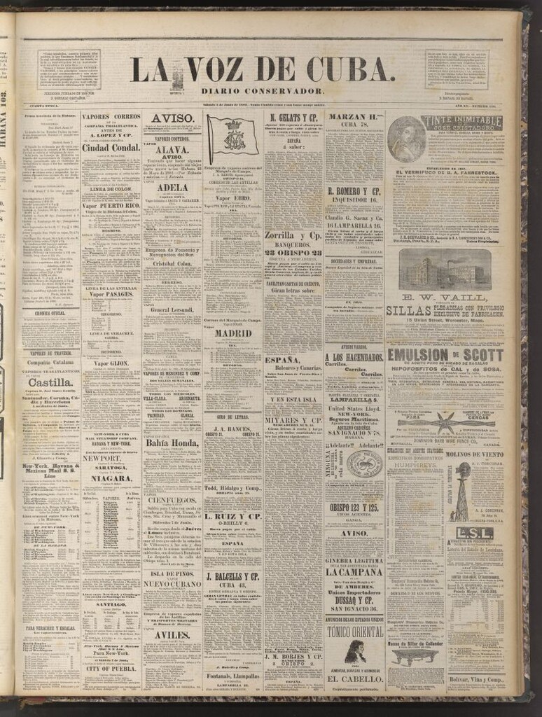 Miniatura de La Voz de Cuba: diario conservador del 3 de junio de 1882