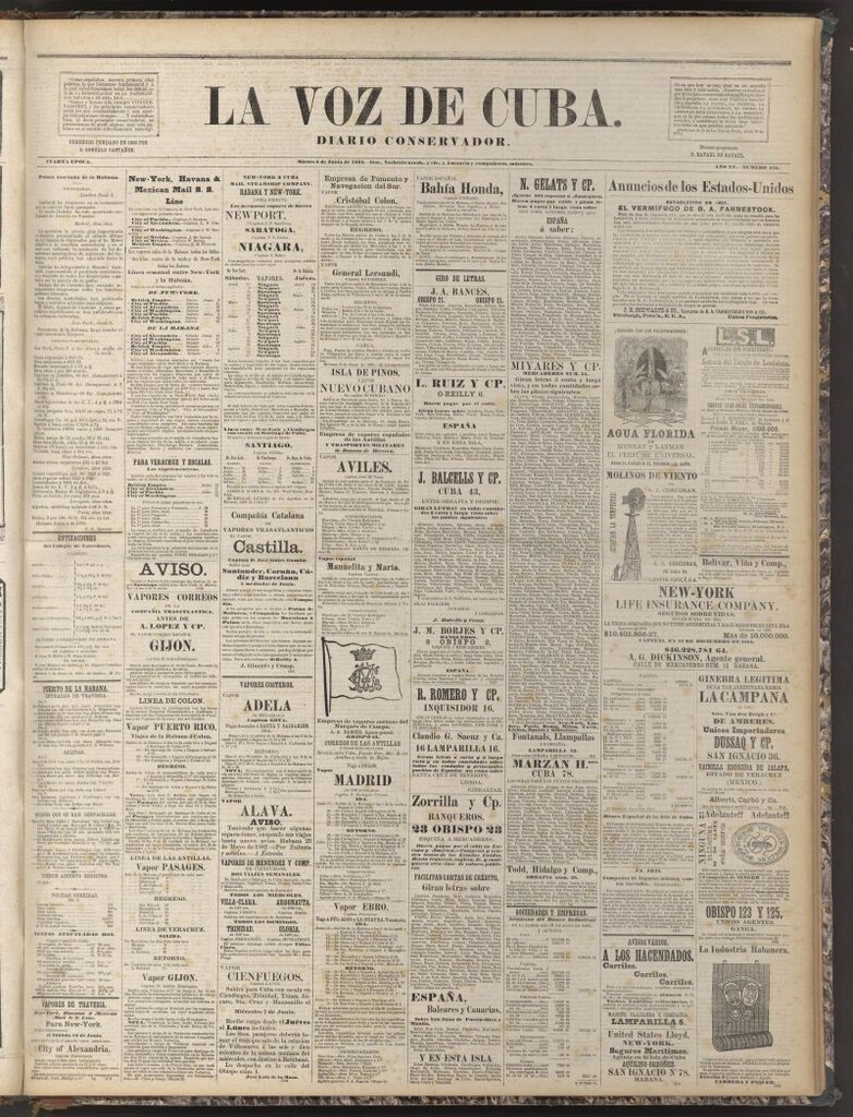 Miniatura de La Voz de Cuba: diario conservador del 6 de junio de 1882