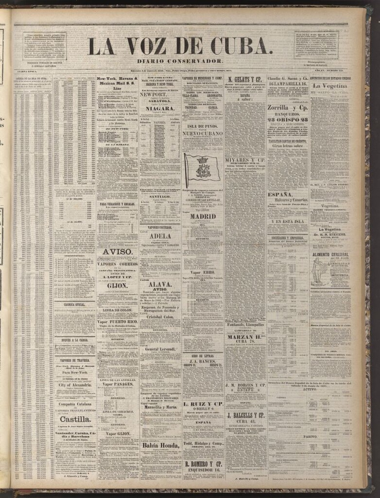 Miniatura de La Voz de Cuba: diario conservador del 7 de junio de 1882