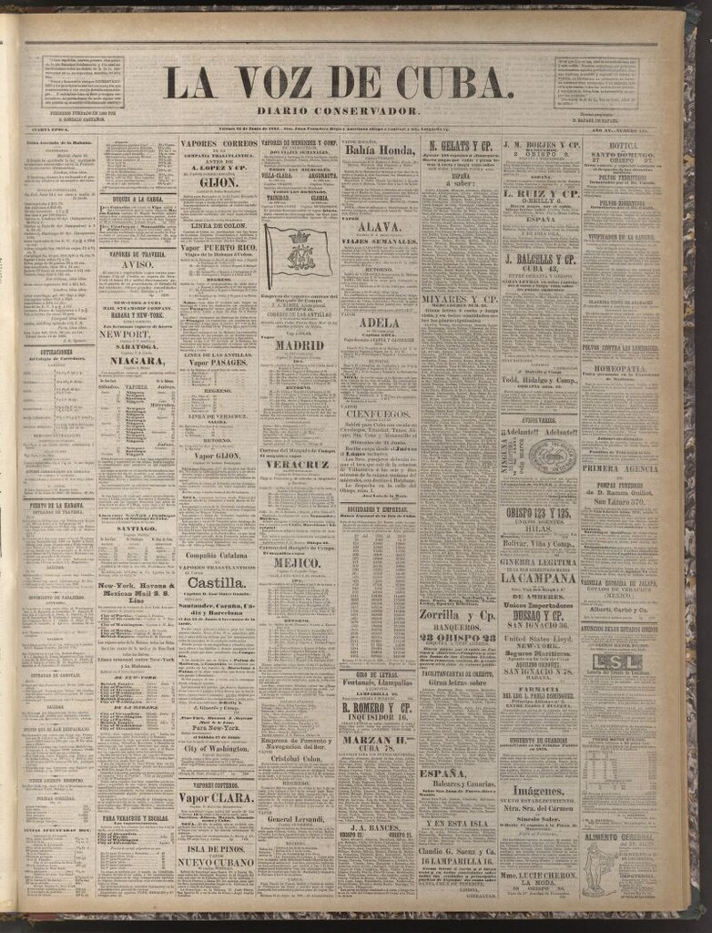 Miniatura de La Voz de Cuba: diario conservador del 16 de junio de 1882