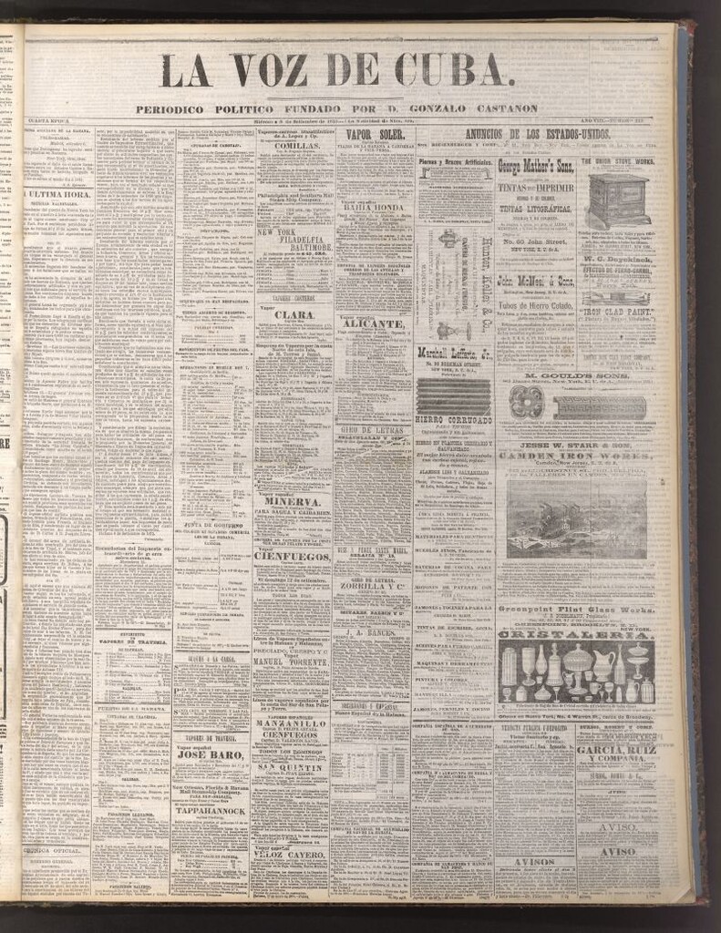 Miniatura de La Voz de Cuba: diario conservador del 8 de septiembre de 1875