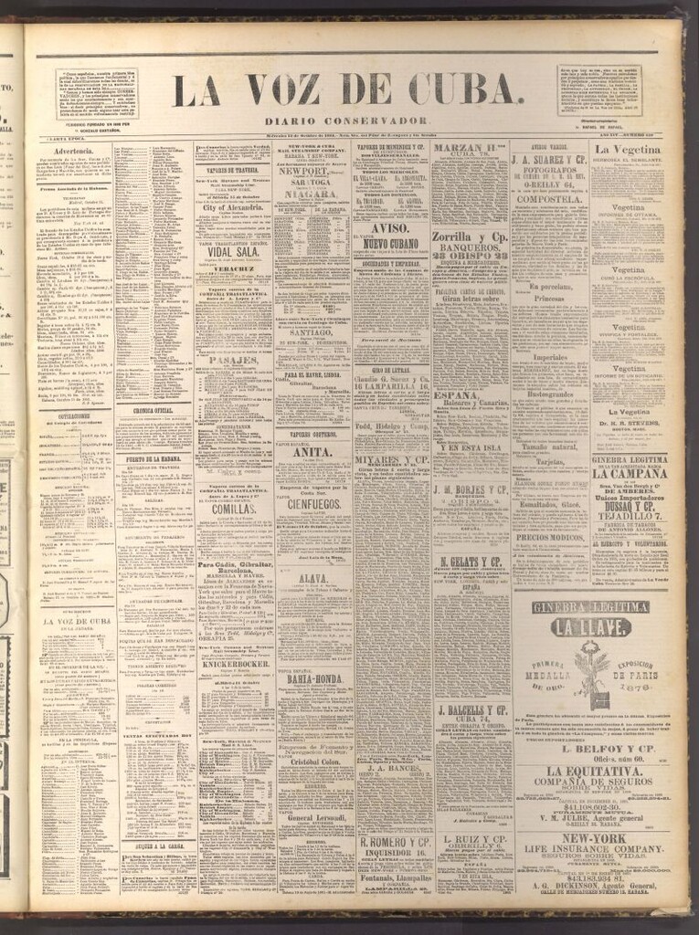 Miniatura de La Voz de Cuba: diario conservador del 12 de octubre de 1881
