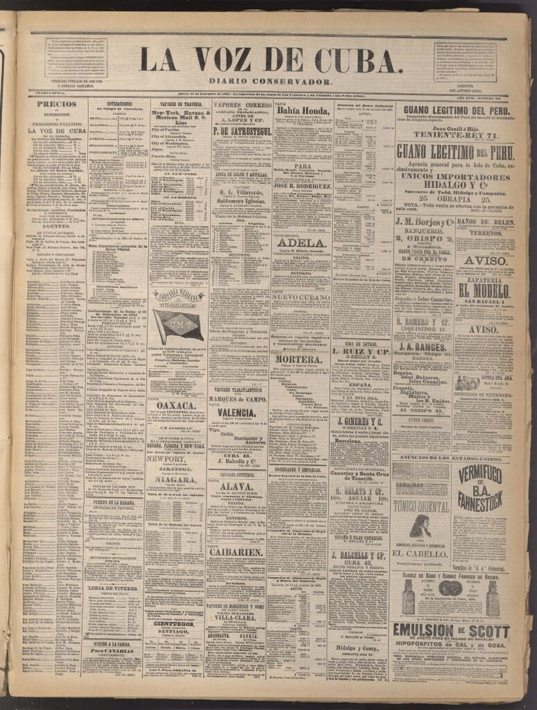 Miniatura de La Voz de Cuba: diario conservador del 17 de septiembre de 1885