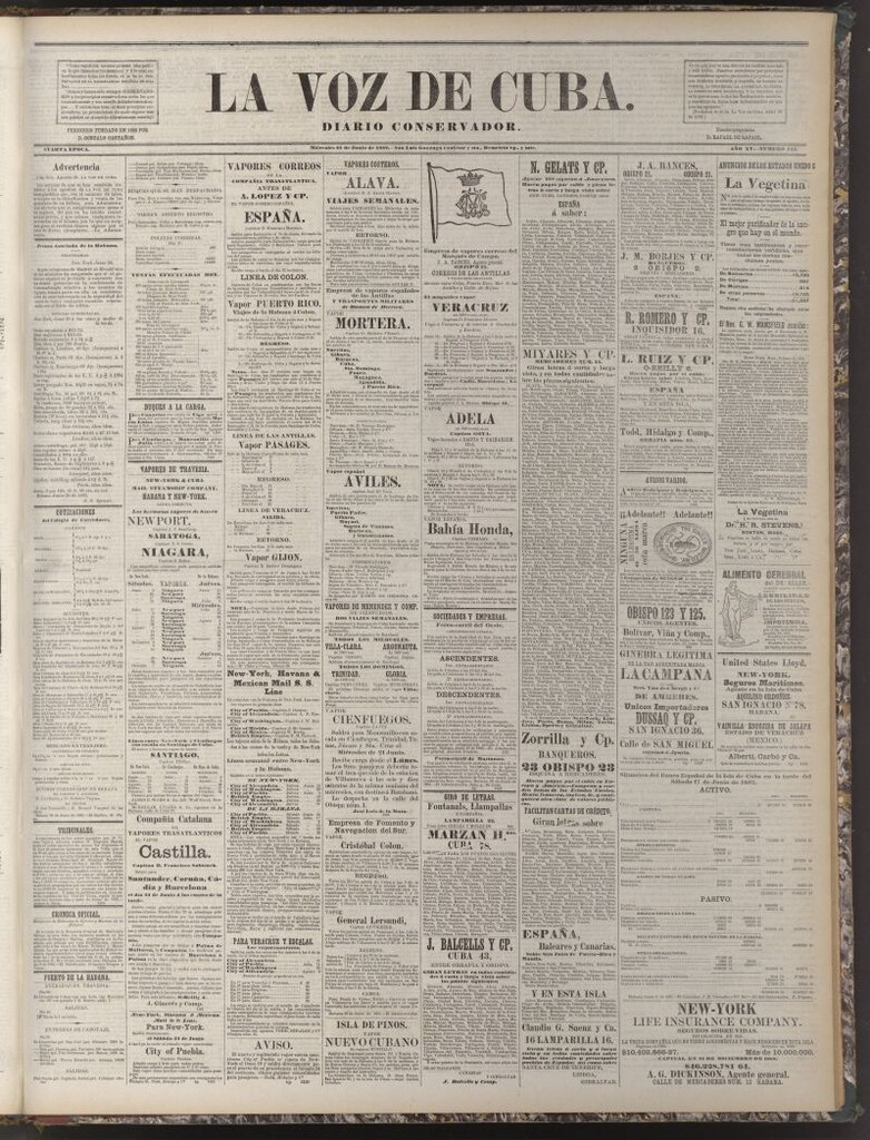 Miniatura de La Voz de Cuba: diario conservador del 21 de junio de 1882