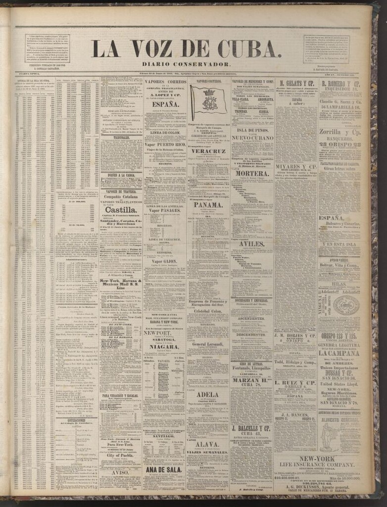 Miniatura de La Voz de Cuba: diario conservador del 23 de junio de 1882