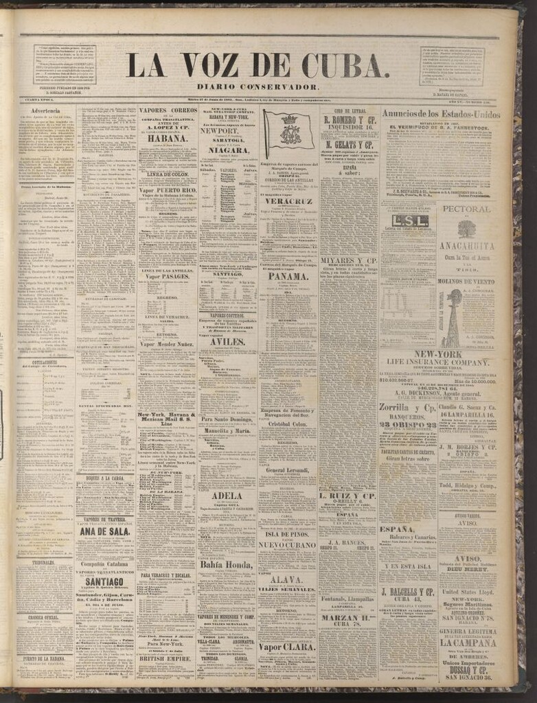 Miniatura de La Voz de Cuba: diario conservador del 27 de junio de 1882